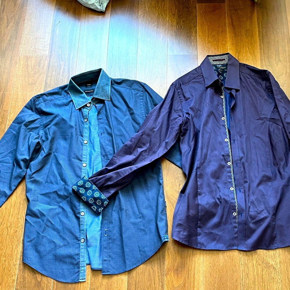 Ted baker size 3 & Hugo boss size M mens collared dress shirt